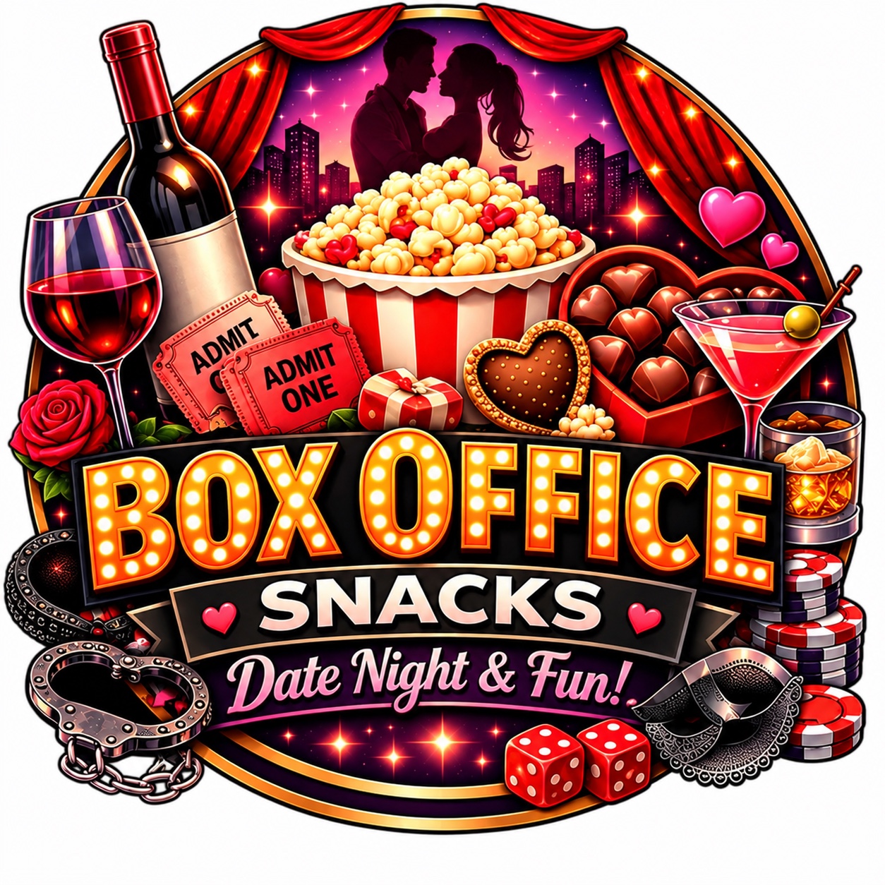 Box Office Snacks Date Night bucket